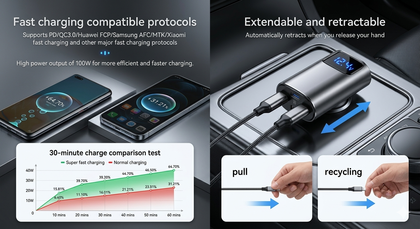 4 in 1 Retractable Charger
